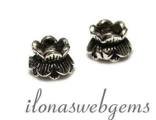 1 Sterling Zilveren kralenkapje ca. 6x4mm, Hobby en Vrije tijd, Kralen en Sieraden maken, Tussenstuk of Tussenkraal, Nieuw, Verzenden