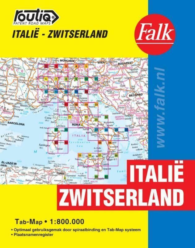 Italie - Zwitserland / Routiq patent wegenkaarten Falk, Livres, Livres scolaires, Envoi