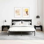 vidaXL Nachtkastje 2 pcs Zwart eiken 40 x 40 x 30 cm Bewerkt, Verzenden, Nieuw