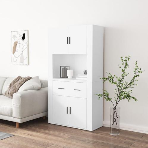vidaXL Hoge kast bewerkt hout wit, Huis en Inrichting, Kasten | Dressoirs, Nieuw, Verzenden
