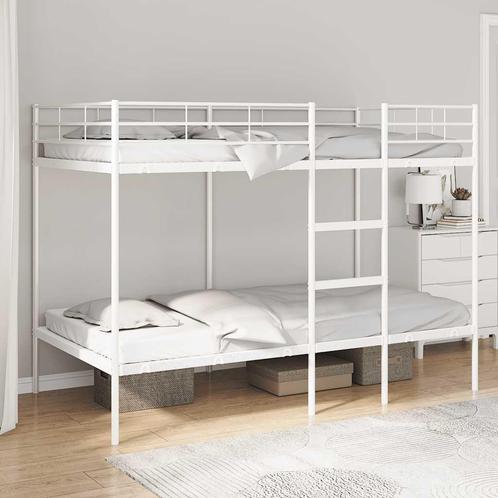 vidaXL Stapelbed zonder matras 107x203 cm staal wit, Huis en Inrichting, Slaapkamer | Bedden, Nieuw, Verzenden