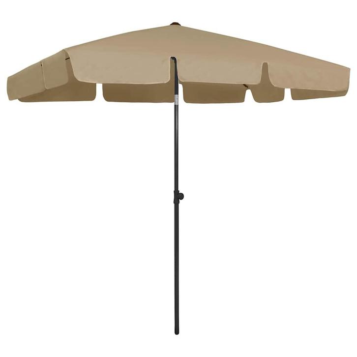 vidaXL Strandparasol 200x125 cm taupe, Tuin en Terras, Parasols, Nieuw, Verzenden
