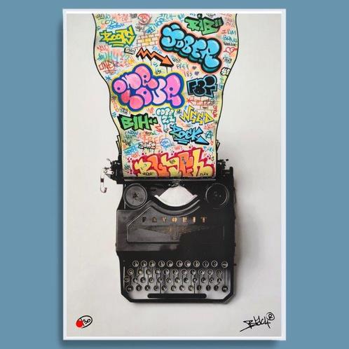 Maxime Blachere - Machine à ecrire des Graffitis, Antiek en Kunst, Kunst | Schilderijen | Modern