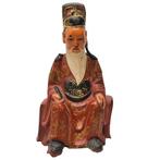 Polychrome houten beeld - Wetenschapperfiguur met weelderige