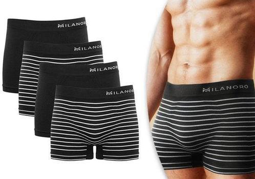 Tweedekans | Milanoro - 4 naadloze boxershorts - Zwart /, Kleding | Heren, Ondergoed, Ophalen of Verzenden