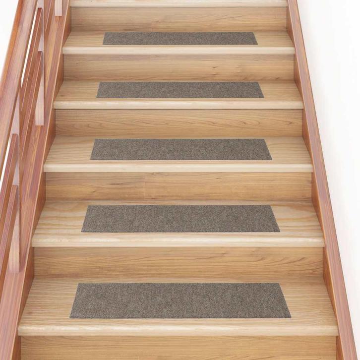 vidaXL Trapmatten zelfklevend 30 stuks 76x20 cm beige, Doe-het-zelf en Bouw, Ladders en Trappen, Nieuw, Verzenden