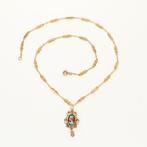 Collier avec pendentif - 18 carats Or jaune - Limoges, Handtassen en Accessoires
