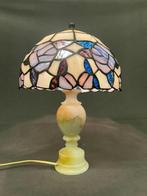 Tafellamp - Tiffany-stijl - Onyx, Gekleurd loodglas, Antiek en Kunst, Curiosa en Brocante