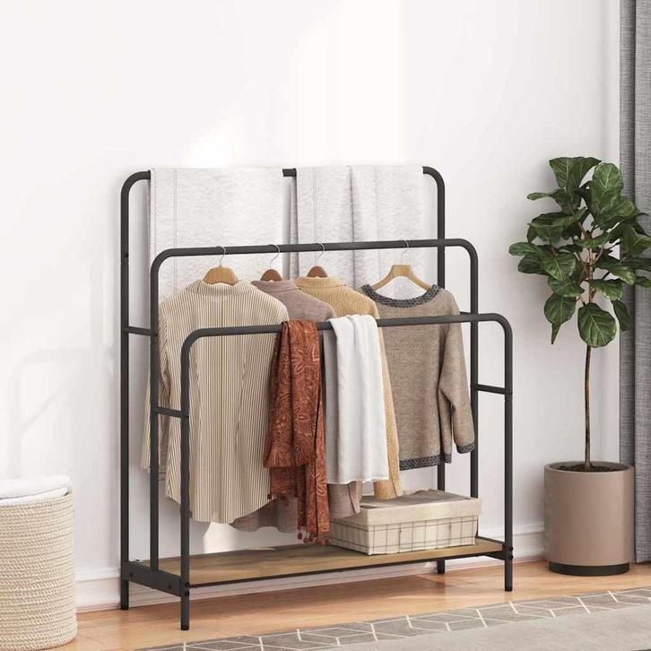 vidaXL Kledingrek met plank artisanaal eikenkleurig 90 x 30, Huis en Inrichting, Woonaccessoires | Kapstokken, Nieuw, Verzenden