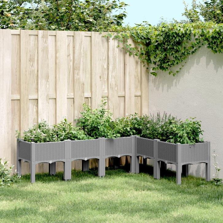 vidaXL Plantenbak met poten 160x120x42 cm polypropeen, Tuin en Terras, Bloempotten, Nieuw, Verzenden