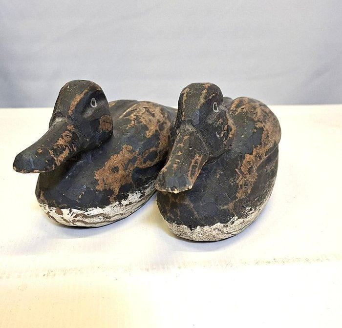 Lokeend - handgemaakt , 30cm (2) - Hout, Antiek en Kunst, Curiosa en Brocante