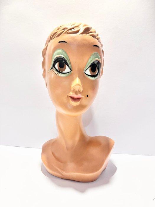 Twiggy head - Mannequin - Plastique, Antiek en Kunst, Antiek | Wandborden en Tegels