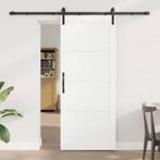 vidaXL Schuifdeur Wit en zwart 83 x 202 cm, Doe-het-zelf en Bouw, Deuren en Vliegenramen, Verzenden, Nieuw