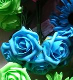 foam Rose Emilia 6cm. Neon Blauw BUNDEL7 Bundel 7 stuks
