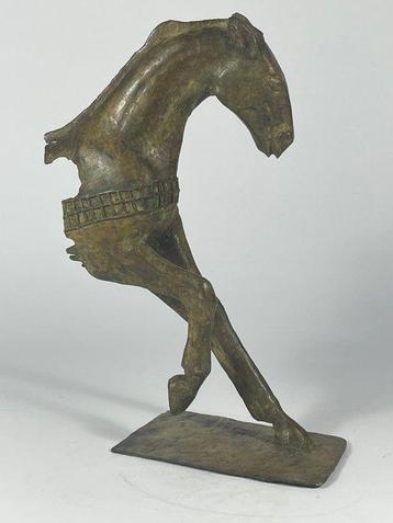Abdoulaye Derme - sculptuur, Paard - 43 cm - Brons
