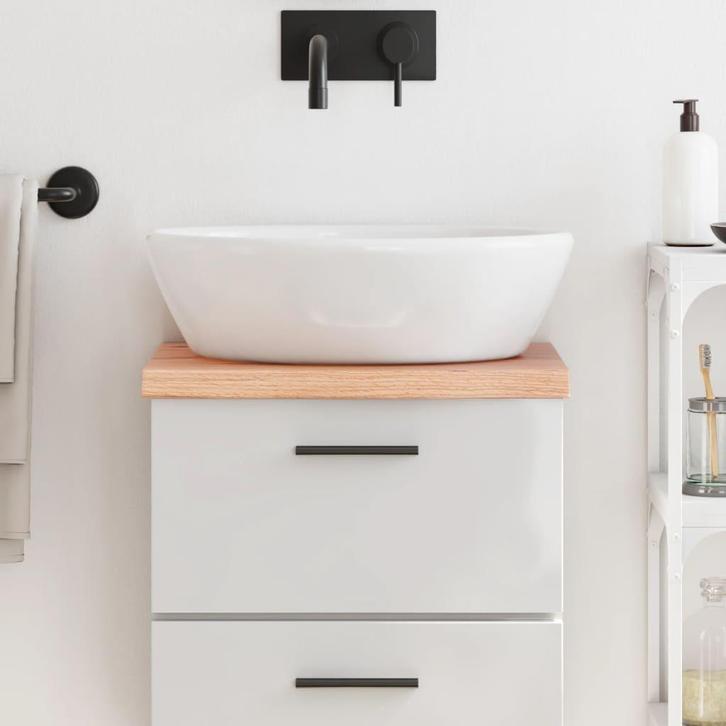 vidaXL Wastafelblad 40x30x(2-4) cm behandeld massief hout, Huis en Inrichting, Keuken | Keukenelementen, Nieuw, Verzenden
