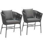 tectake Stoelset Valeiras in rope-design, dikke kussens, 60x, Tuin en Terras, Verzenden, Nieuw