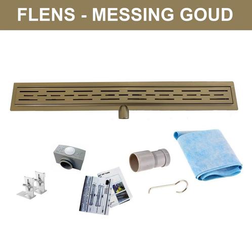 Messing Goud RVS Douchegoot Flens met Uitneembaar Sifon, Doe-het-zelf en Bouw, Sanitair, Douche, Nieuw, Ophalen of Verzenden