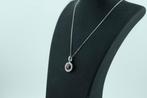 Halsketting - 18 karaat Witgoud Robijn - Diamant, Nieuw