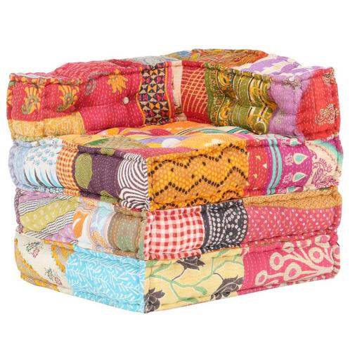 vidaXL Pouf modulaire Patchwork Tissu, Maison & Meubles, Accessoires pour la Maison | Coussins, Neuf, Envoi