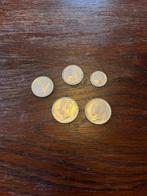 België. Albert I. 50 Cents, 1, 2 Franc Lot van 5 stuks