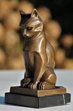 Beeld, art deco kat - 15 cm - marmer en brons, Antiek en Kunst