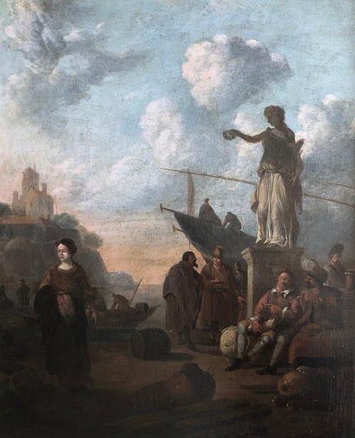Wigerus Vitringa (1657-1725), Kring van - Havengezicht, Antiek en Kunst, Kunst | Schilderijen | Klassiek