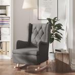 vidaXL Fauteuil met massief rubberwood schommelpoten stof, Huis en Inrichting, Verzenden, Nieuw
