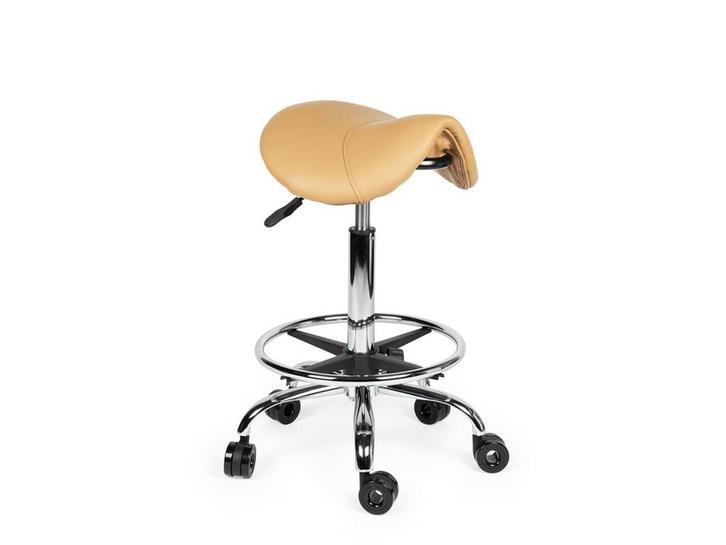 Kapperskruk Beige - Standaard Zithoogte met Voetsteun, Huis en Inrichting, Krukjes, Nieuw, In hoogte verstelbaar