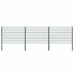 vidaXL Schuttingpaneel met palen ijzer 522x120 cm groen, Verzenden, Nieuw