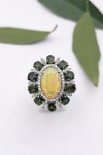 Zonder minimumprijs - Ring Zilver - 7.13ct. tw. Saffier -, Handtassen en Accessoires, Ringen, Nieuw