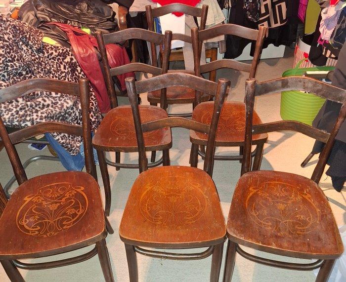 Thonet - Stoel (6) - Hout, Antiek en Kunst, Kunst | Designobjecten