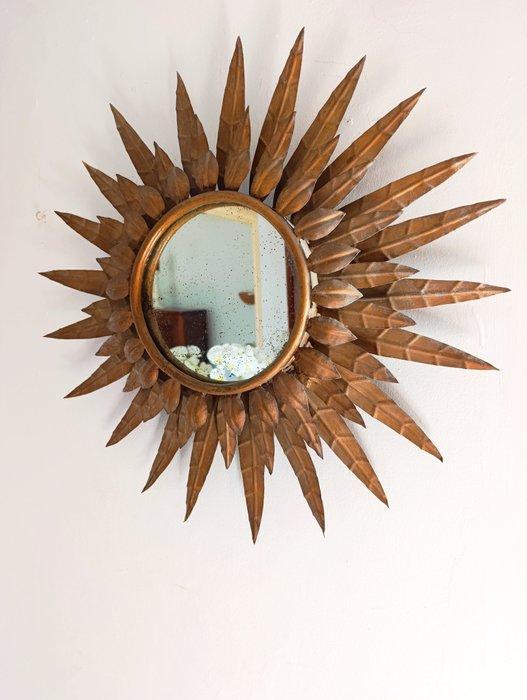 Wandspiegel - Metaal - Spiegel / Zonlamp, Maison & Meubles, Maison & Meubles | Autre