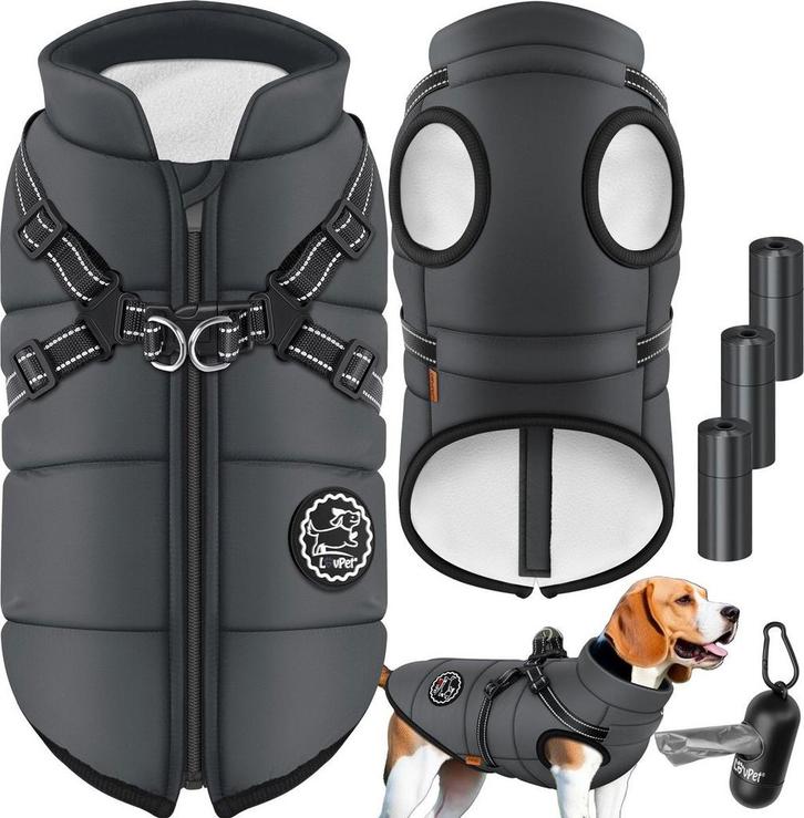 Hondenjas - Hondentrui - Winter - XL - Antraciet - LOVPET®, Animaux & Accessoires, Vêtements pour chiens, Envoi
