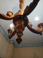 Plafondlamp - Goudkleurig hout - houtblad met goud