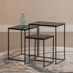 Salontafel Mangohout S Carlin Set Van 3, Huis en Inrichting, Tafels | Salontafels, Minder dan 50 cm, Verzenden, Nieuw, Minder dan 50 cm