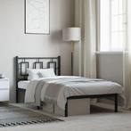 vidaXL Bedframe met hoofdbord metaal zwart 90x200 cm, Huis en Inrichting, Slaapkamer | Bedden, Verzenden, Nieuw