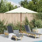 vidaXL Parasol met houten paal 150x200 cm zandkleurig, Verzenden