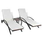 Tuinsetje met Korting! Rattan Ligbedden & Tafel -60%! Kle..., 2 zitplaatsen, Nieuw, Loungeset, Verzenden