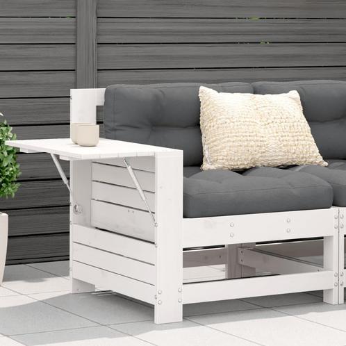vidaXL Tuinbank met armleuning en klaptafel massief, Tuin en Terras, Tuinsets en Loungesets, Nieuw, Verzenden