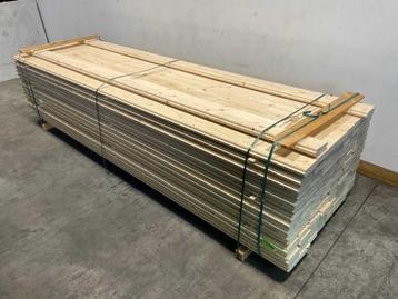 Veiling - 25x Vuren blokhutprofiel mes- en groef 359x14,5x4,, Doe-het-zelf en Bouw, Hout en Planken, Nieuw