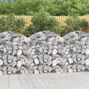 vidaXL Schanskorf gewelfd 100x30x100/120 cm gegalvaniseerd, Tuin en Terras, Bloempotten, Verzenden, Nieuw