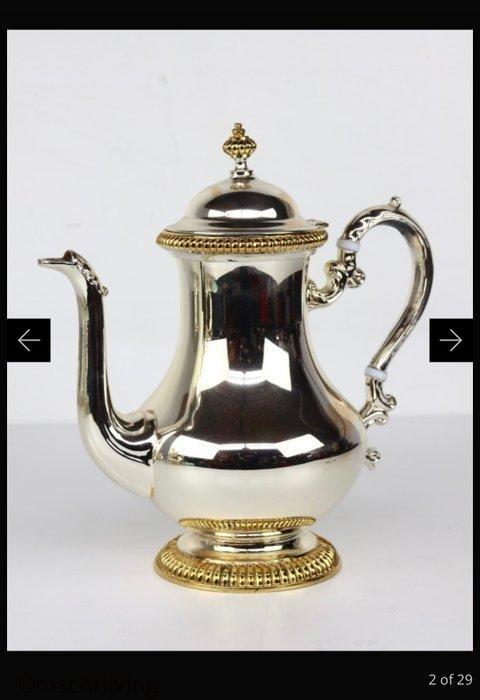 Drinkservies - Messing - verzilverd vierdelig set, Antiek en Kunst, Antiek | Meubels | Tafels
