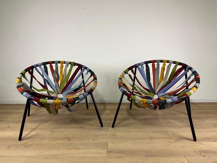 Lago - Velikok - Fauteuil (2) - Lastika - Staal, Polyester, Antiquités & Art, Antiquités | Meubles | Chaises & Canapés