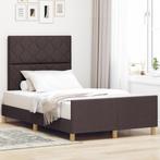 vidaXL Bedframe Donkerbruin 120x200 cm Stof, Huis en Inrichting, Slaapkamer | Bedden, Verzenden, Nieuw