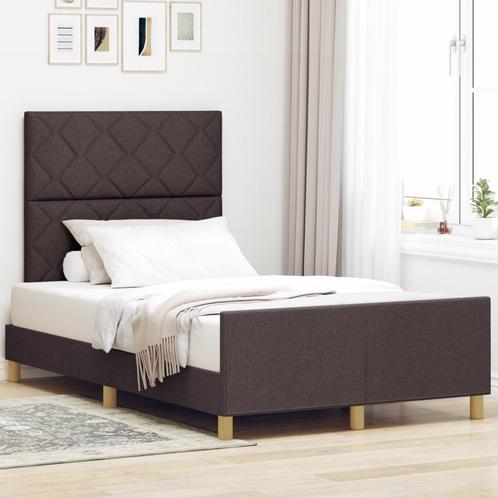 vidaXL Bedframe Donkerbruin 120x200 cm Stof, Huis en Inrichting, Slaapkamer | Bedden, Nieuw, Verzenden