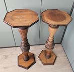 Bijzettafel (2) - Hout - Grote piedestallen