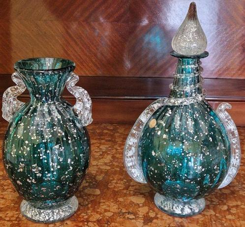 Murano - Fles (2) - Muranoglas - Murano glazen vaas, Antiek en Kunst, Antiek | Glaswerk en Kristal
