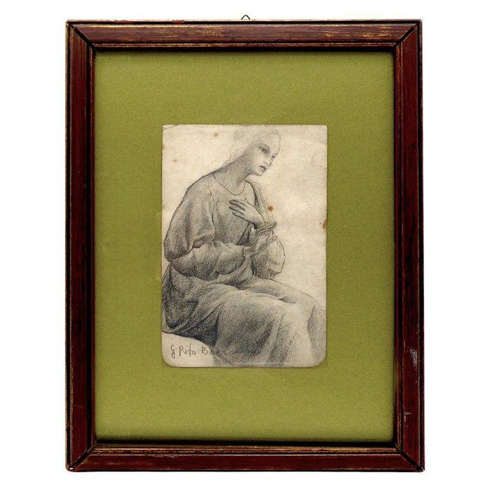 Gian Rito Baccarini (1895-1970) - Madonna in Adorazione, Antiek en Kunst, Kunst | Schilderijen | Klassiek