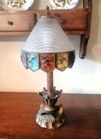 Longobard - Lampe - Fer forgé - Vitrail sculpté à la main